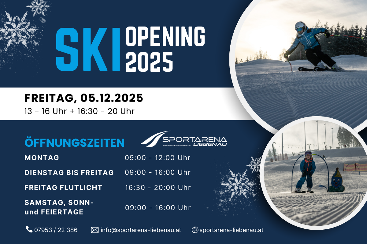 Ski-Opening am 05.12.2025 - 13:00 - 16:00 | 16:30 - 20:00 Uhr